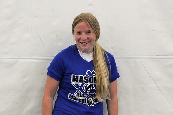 Joslyn Reiff marched with the All-Star Band during the Shrine Bowl on June 4. 