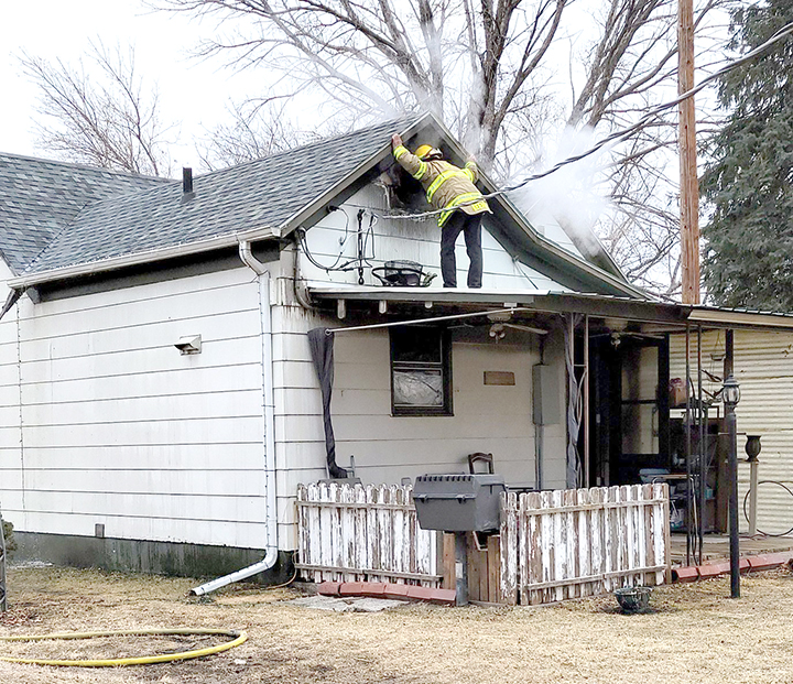 The Callaway Fire Department responded to a house fire in Callaway on Monday, Feb. 10, with mutual aid from Broken Bow and Oconto departments. Unfortunately, the house could not be saved displacing a Callaway family. Thanks to the community they are now in temporary housing. (Courtesy photo)