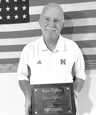 Ken Pitkin was honored with the Custer Economic Development Corporation Wheel Horse Award on Oct. 1 at a ceremony in Broken Bow. (Photo courtesy Ken Pitkin)