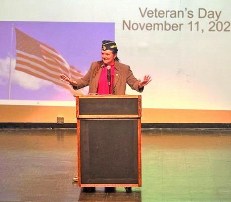 Guest speaker Julie Schnitzler presented the keynote address at this year’s Veterans Day program.