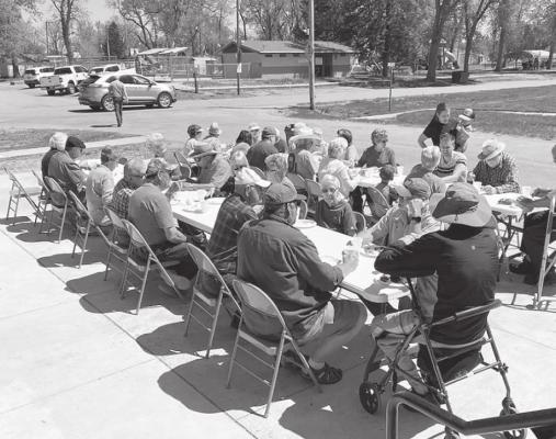Many people took advantage of the beautiful day and pulled pork sandwich lunch provided by Callaway District Hospital on May 13 in honor of National Hospital Week. (Photos courtesy Brett Eggleston)