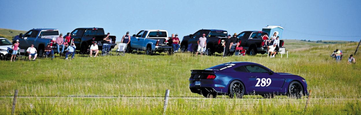 Aaron Anderson competed in the street division of the one-mile shootout with his 2017 Ford Shelby. Anderson zoomed past the crowd at 157.3 mph.