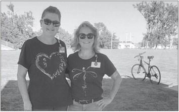 Janel Brestel, left, and Kelly Herbig of Senior Life Solutions in Callaway coordinated the walk to raise awareness of the importance of recognizing the signs of risk of depression that may lead to suicide. (Photo courtesy SLS)