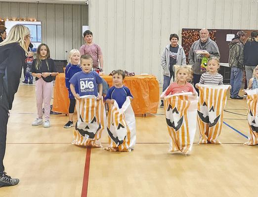 The sack race is one of the kids’ favorite activities at the Kids’ Fall Festival in Callaway. The Chamber had once again agreed to provide Chamber Bucks for the race. The festival will be held Nov. 1 at the Callaway Community Center. (Photo courtesy Sara Hogg)