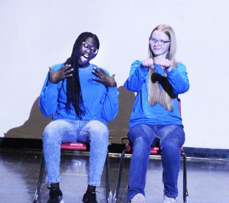 The duet acting team of Chenney Dishman and Nadeema Haidle performed during Speech Night at CHS.