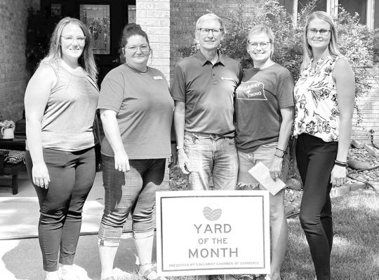 Congratulations to Randy and Roxi Meyer who were nominated and chosen as the June Yard of the Month winners. Their beautifully landscaped yard has truly brightened up the town, and the Chamber says, 'Thank you for your hard work and dedication to making our community more beautiful!.' (Photo courtesy Callaway Chamber)