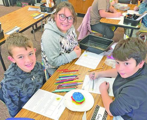 Fourth-grade students at Callaway Public School work on a science exploration of rock layers. Improving school attendance is an issue the CPS administration has been working on for the last few years, and they have seen that effort pay off. (Photo courtesy CPS)