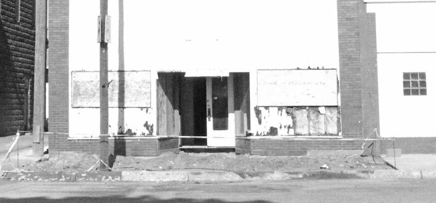 A portion of downtown Callaway will soon be getting a new sidewalk, funded in part by LB840 dollars. (Courier photo by Ellen Mortensen)