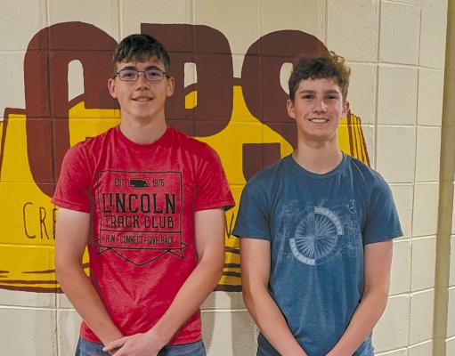 Dylan Handley, left, and Brady Brestel will enter their senior year at Callaway High School this fall. However, the two young men are spending their summer at basic training for the Army National Guard. (Courier photo by Ellen Mortensen)