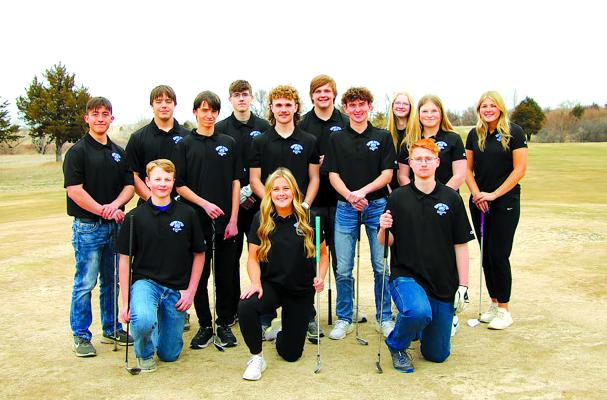 Front row, from left: Haydn Streteskey, Lauryn Johnson, Chance Dishman; Middle row: Hayden Myers, Harper Johnson, Kaden Paulsen, Neltje Reiff; Back row: Grant Hrupek, Dawson Doggett, Dillon Handley, Joey Sallach, Chenney Dishman, Taylor Ross. Not pictured: Brady Brestel and Luke Tullis. (Courier photo by Amanda Wehnes)