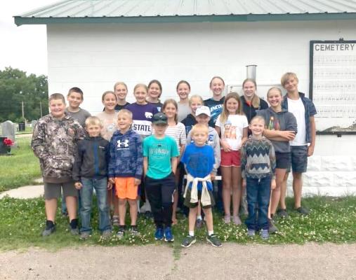 Members of the South Loup 4-H Club came together for a service project this summer that involved cleaning up the Arnold Cemetery.