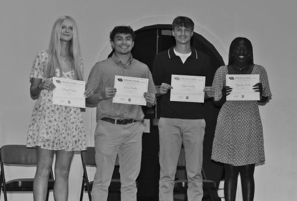 Callaway High School hosted its honors program on Monday morning, May 4. Several awards were presented including the Believers &amp; Achievers with this year’s school awards going to, from left, Chenney Dishman, Conner Paulsen, Dylan Pandorf, and Nyachay Haidle. (Photos courtesy Melissa Eggleston)