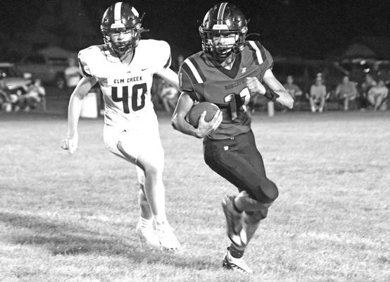 Sophomore Dylan Pandorf gains good yardage in the 4th quarter against the Buffaloes.