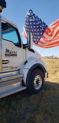 Myers with flag kite