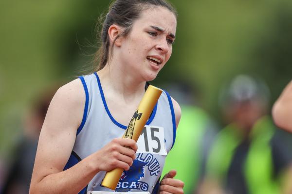Ivy Tullis ran a strong leg of the 4x800 meter relay. (Courier photo by Corbey Dorsey)