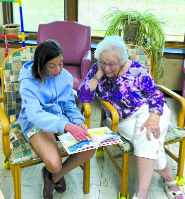 Callaway 5th and 6th grade students participating in the summer school program shared the joys of reading last week with the residents of Callaway Good Life Center. Both Superintendent Bryon Hanson and CGLC Administrator Todd Sutherland agreed the partnership between the two facilities is a win-win for everyone! (Photos courtesy Callaway Public School)