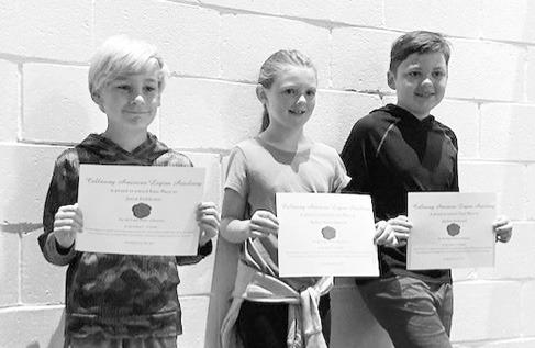 Winning entries from the 5th grade of the Poppy Poster contest were 1st Amelia Pandorf, 2nd Jaxon Rynearson and 3rd Rowdie Lynch.