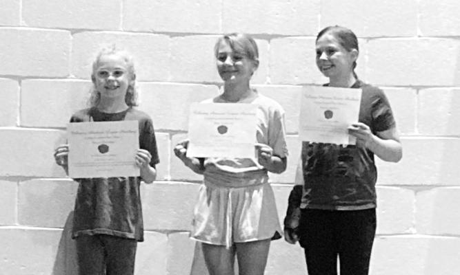 4th grade Poppy Poster winners were, from left: 1st Brianna Quitmeyer, 2nd Paige Fedderson and 3rd Kennedy Eggleson.