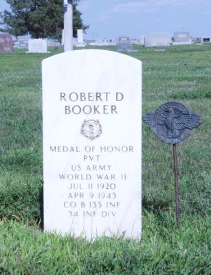 Callaway native Robert D. Booker is one of many local heroes buried at Rose Hill Cemetery. His actions in World War II earned him a Congressional Medal of Honor. (Courier Photo by Ellen Mortensen)