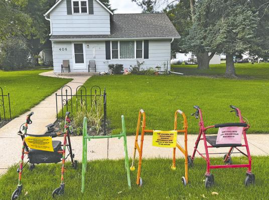 The Callaway Good Life Center is doing a fun promotion to raise awareness for preventing falls, while helping raise funds to assist with future building upgrades. If you would like to 'bomb' a friend, neighbor, family member or co-worker with these colorful walkers for a donation to the center, just give them a call. (Photo courtesy Callaway Good Life Center)