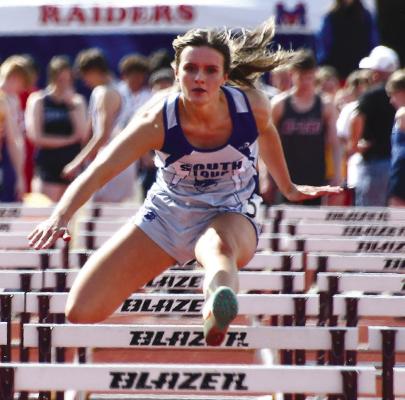 Charli Vickers has a great day with 2nd place in the 100M hurdles and 300M hurdles. (Courier photos by Loleta Connell)
