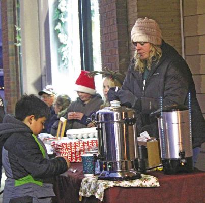 The hot cocoa station was a big hit on the chilly night.