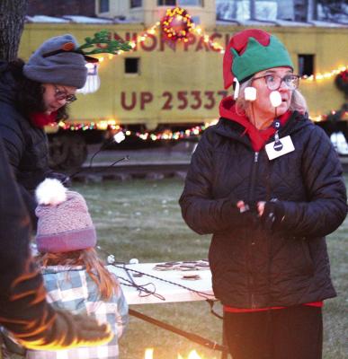 Janel Brestel and Kelly Herbig, representing Senior Life Solutions, manned the S’mores stand at the fire pit.