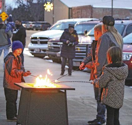 The fire pit is always a big attraction for everyone who attends the Christmas celebration.