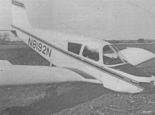 A four-passenger Piper got caught in the fog and had to make an emergency landing in a field just off the old river road near Roger Hagemeister’s place. No one was injured.