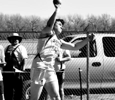 Rio Remund earns second place and a new PR of 49' 3.25' in the shot put.