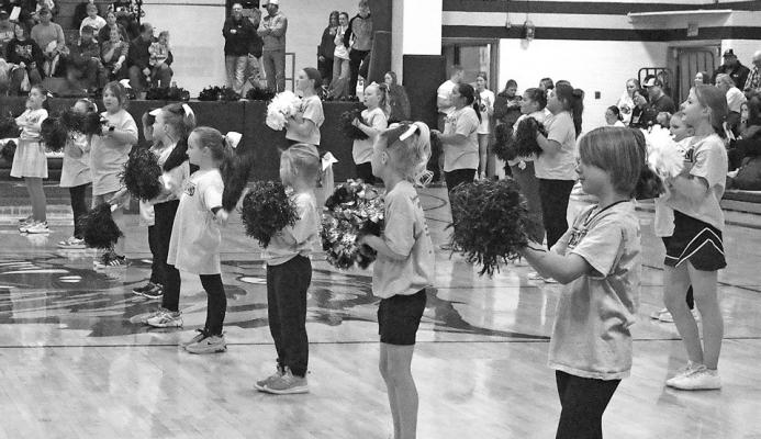 Bobcat nation had a special half-time show during the games against Bertrand on Jan. 10. The littlest Bobcats came out to strut their stuff with the South Loup cheerleaders. (Photos courtesy Ronda McFate)