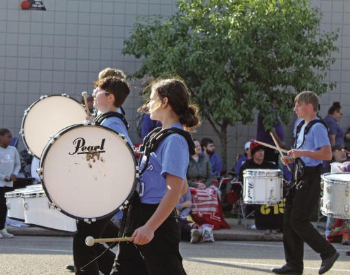Courier photos by Ellen Mortensen The South Loup Bobcat marching band was one of more than 200 entries that participated in the 80th annual Harvest of Harmony parade in Grand Island on Saturday, Oct. 1. The band is under the direction of Brenner Beavers of Callaway Public Schools.