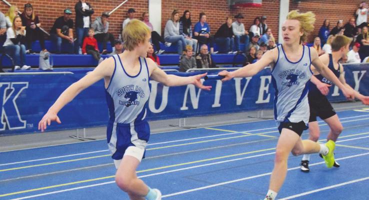Starr to Furne - With the Freshmen handoff was AJ Starr to Ethan Furne in the boys 4x400 relay. The Bobcats took fourth place at 4:04.89