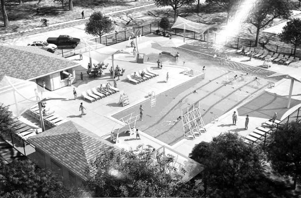 The Callaway swimming pool is getting closer every day to completion and looking like the rendition above. New tax credits funds for the Callaway Community Foundation create an extra benefit for those interested in helping financially with the project. (Courier file photo)