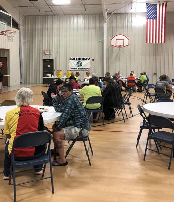 The Callaway Chamber provided a potluck supper at the Community Center for the BRAN riders and staff and invited community members to join them.