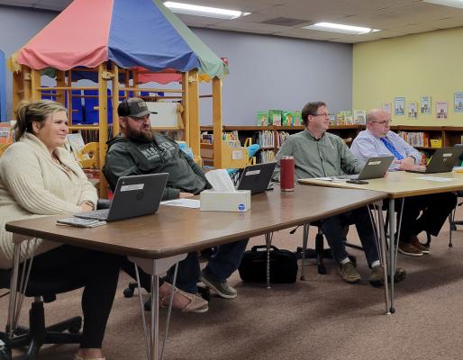  The Callaway Board of Education approved Rebecca Eggleston as the candidate to replace Vince Guthrie on the school board moving forward. Pictured from left at a previous board meeting are Rhonda  Pandorf, TR Anderson, Board President Mike Reiff, and Superintendent Bryon Hansen. Not pictured are  board members Liana Hrupek and Jim Phelps. (Courier file photo) 