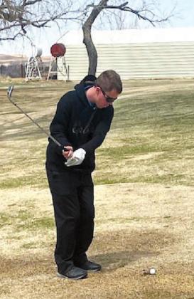 Matthew Mannon sends a shot down the fairway at the Thedford Golf Course on April 21. (Photos courtesy of Jarod Rush)