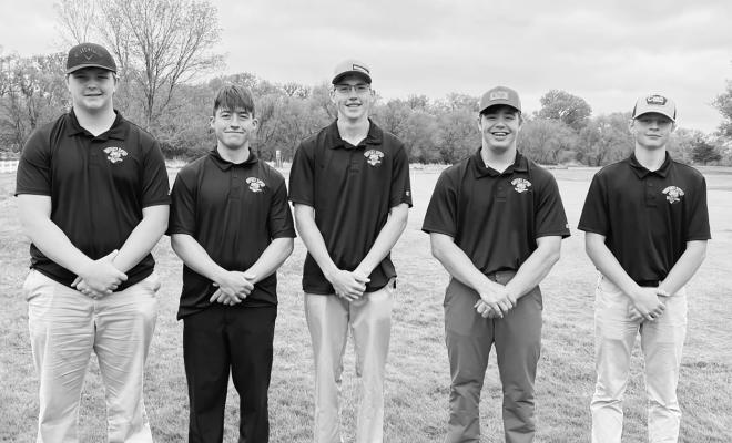 The 2023 Bobcat golf team saw their season come to a close last week for team members, from left: Joey Sallach, Grant Hrupek, Dylan Handley, Dawson Doggett, Haydn Stretesky. (Photo courtesy Jared Rush)