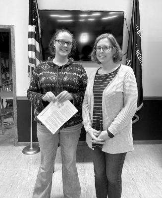 Amber Harrison (left) was initiated as a new member of the Callaway American Legion Auxiliary at the January meeting. Pictured with Harrison is Auxiliary President Deondra Lashley.