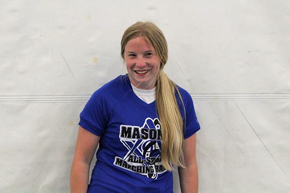Joslyn Reiff marched with the All-Star Band during the Shrine Bowl on June 4. 
