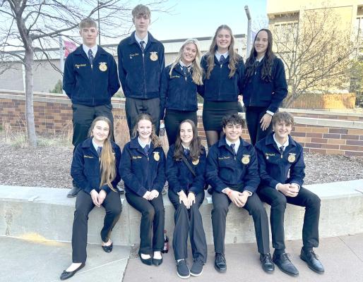 Callaway High School was well represented at the 2024 State FFA Convention in Lincoln earlier this month. The Ag Mechanics team of Carter W., Jaxon G., Kelynn W., and Bindi P. earned a purple ribbon, as did the Environmental &amp; Natural Resources team of Dylan P., Kaygan W., Aubrie B., and Conner P. Delaynie Laible was awarded her State Degree, the highest honor for an FFA member.