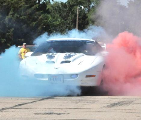 A popular spectator event at the annual Sandhills Open Road Challenge is the burnout contest, which will be held this year on Aug. 9 in Arnold following the one-mile shootout near Callaway. (Photo by Jessica Tickle)