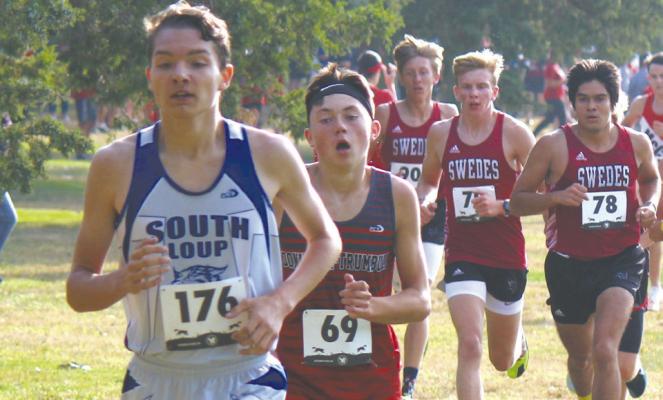 Logan Recoy brought home the gold medal from the MNAC cross country meet last week. The team is competing in the D5 District meet today in Cambridge. (Courier file photo by Colten Venteicher)