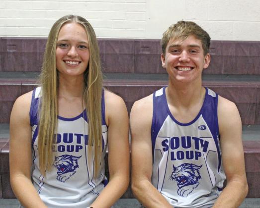 This year’s South Loup cross country team has only two seniors, Jade Bierman and Walter Bierman.
