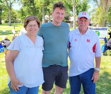 A foreign exchange student from Norway who attended CHS in 1994, returned for the 30-year reunion of his class over Pioneer Picnic weekend. He also reconnected with the couple who hosted him during his year in Callaway, Jill and Ken Pitkin. (Courier photo by Ellen Mortensen)