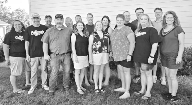 The CHS Class of 1994 gathered Saturday evening, June 29, at the home of Sig and Janet Kalinowski. Classmates shown are: front row, from left, Jenny (Martin) Bayne, Jason Stark, Dan Gloss, Amy (Neth) Sand, Deanna (Devine) Kubert, Chelle (Dunbar) Smith, Heather (Ellison) Stobl, and Joleen (Kalinowski) Schuring; back row, Brad Thomas, Josh Rundlett, Doug Brestel, Marla (Struempler) Stallbaumer, Amy (Read) Ashbrook, Brett Longmore, Mitchell Schneringer, and Lars Lovslett. (Photo courtesy Joleen Schuring)