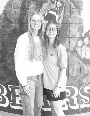 ABOVE LEFT: Neltje Reiff, left, and Aubrie Birkel have been selected to represent the Callaway American Legion Auxiliary at Cornhusker Girls State 2025. ABOVE RIGHT: Chenney Dishman, left, and Angel Johnson have been chosen as alternates for this year's Cornhusker Girls State by the Callaway Auxiliary. (Photo courtesy CPS)