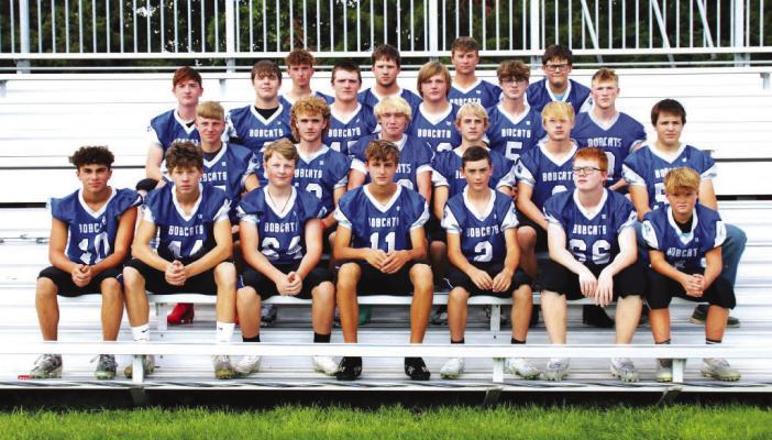 Courier photo by Amanda Wehnes Front row, from left: freshman - Conner Paulsen, Crew Witthuhn, Haydn Stretesky, Dylan Pandorf, Paxton Bierman, Luke Tullis, Zane Mercer; Second row: sophomores - Dawson Mason, Harper Johnson, AJ Starr, Ethan Furne, Jamie Tickle, Kyle Bloomer; Third row: juniors - Lance Wooters, Dawson Doggett, Rio Remund, Joey Sallach, Cache Gracey, Trey Connell; Back row: seniors - Kaden Paulsen, Clay Witthuhn, Lance Jones, Johnny Lamphear. Not pictured: Pedro Flores