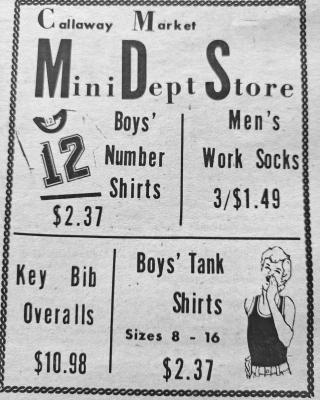 * This ad for Callaway Market appeared in the May 12, 1976 issue of the Callaway Courier.