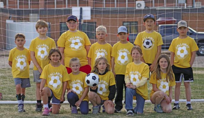 Members of the Lions grades 1-3 team are, front row, from left: Kylee Berg, Vega Seng, Kaylee Berg, Lindsey Winkelman, Fion Trout; Back row: Grayson Walker Lopez, Finnian Trout, Newt Owens, Kolt Berg, Hank Svoboda, Beau Duckett, Leland Keeney. Not pictured: Coach Rob and Trevor Thomsen.